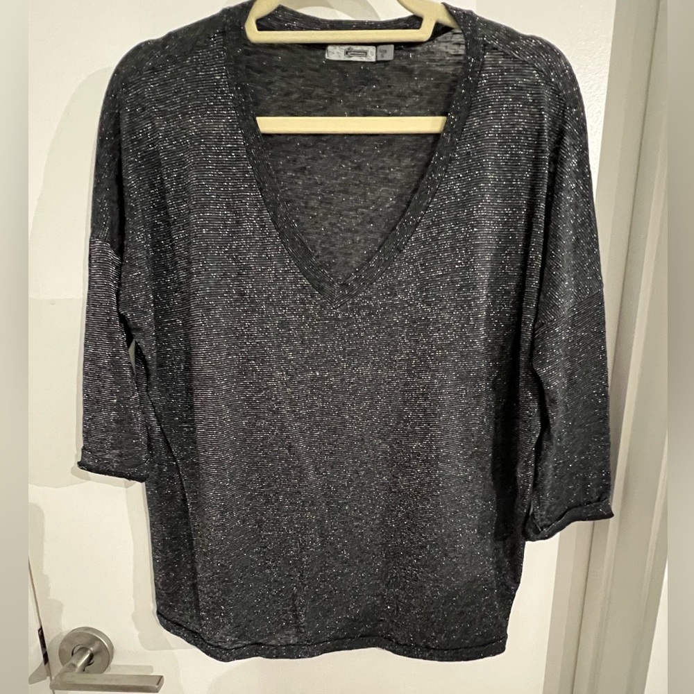 *Stradivarius* grey & silver sparkly shirt